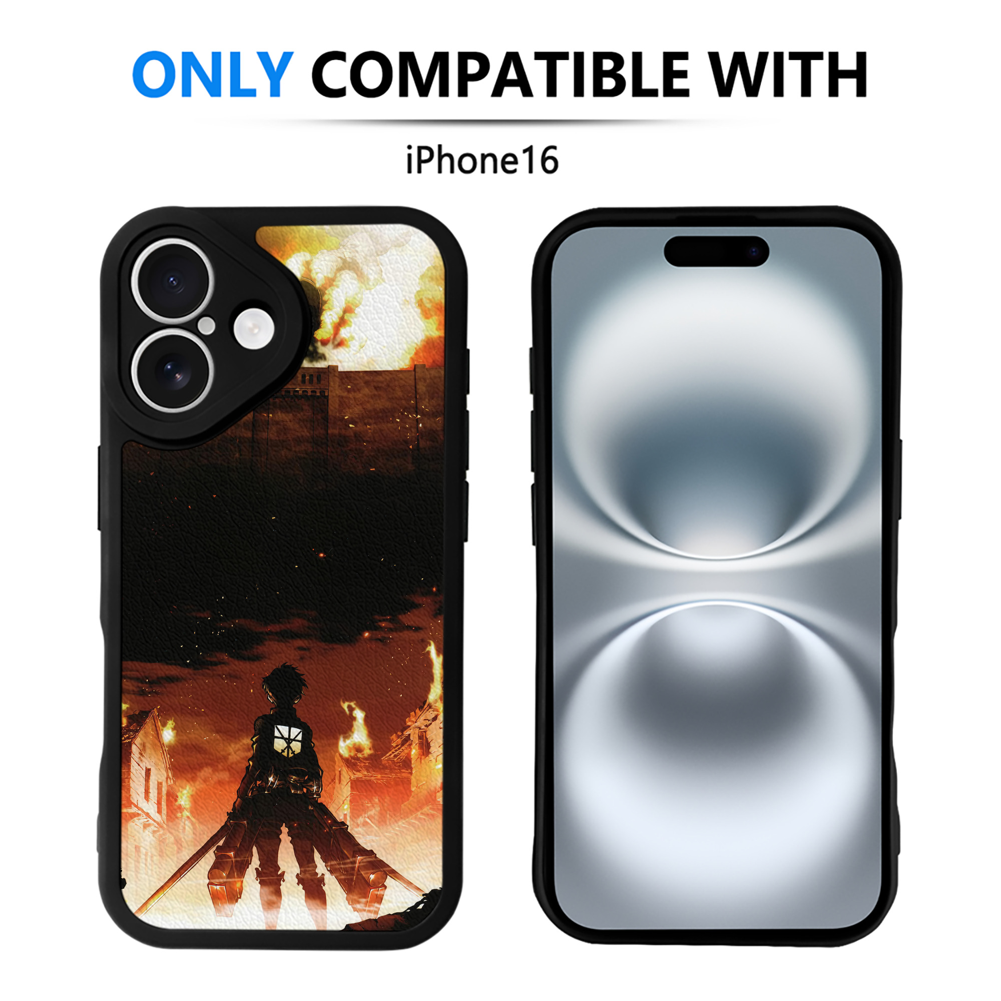 （画像用） 進撃の巨人 Attack on Titan 【iPhone 16シリーズ対応】シリコンスマホケース（レザー調） 材質：シリコン